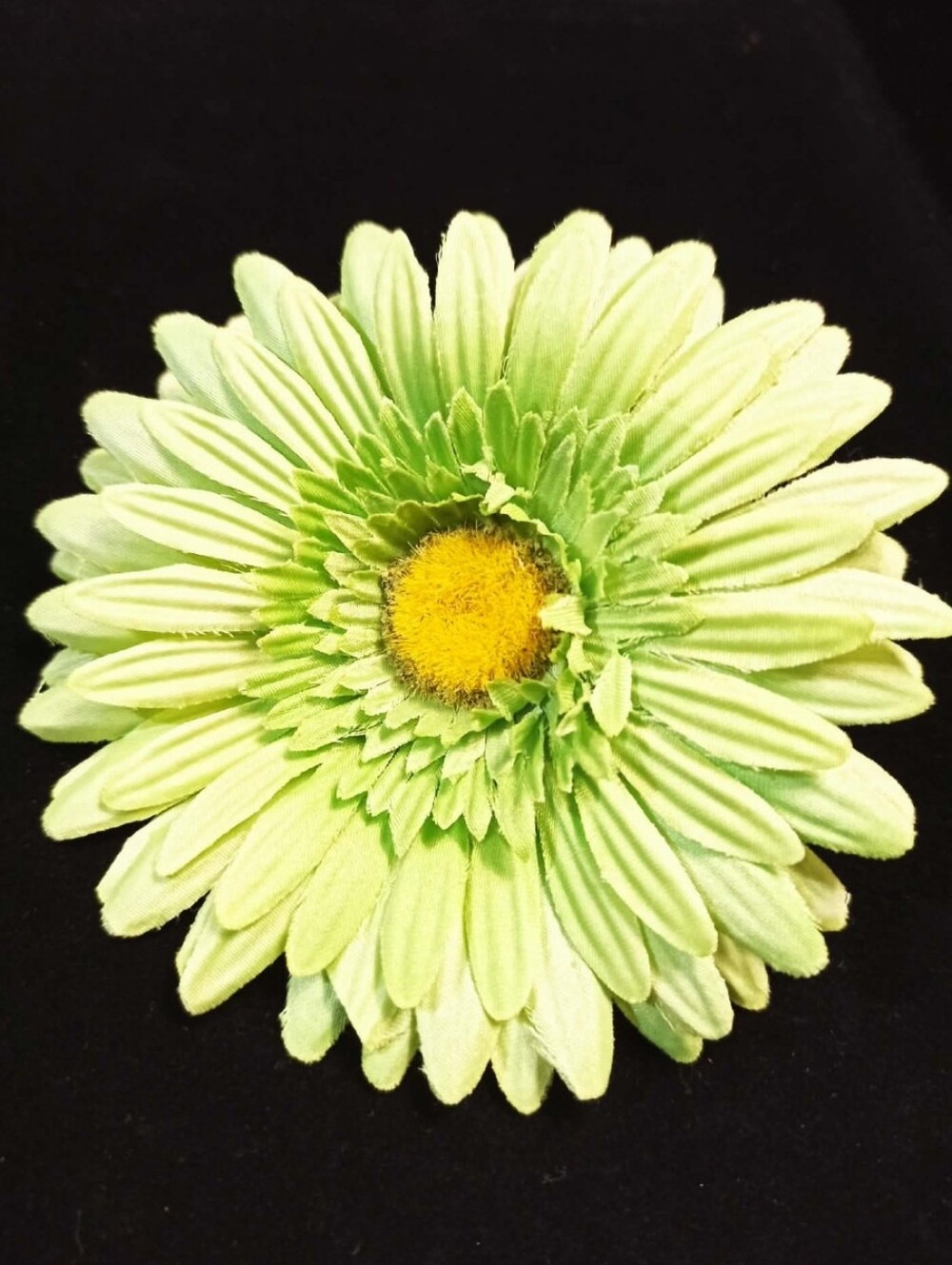 Vintage 70s Mod Daisy Hair Clip Lime Green Floral Hair Barrette